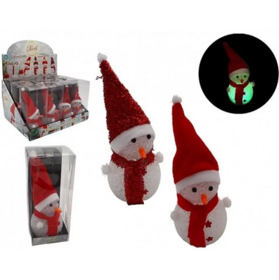 Store Bonhomme De Neige Lumineux 19 Cm Accessoires Et Décorations De Noël