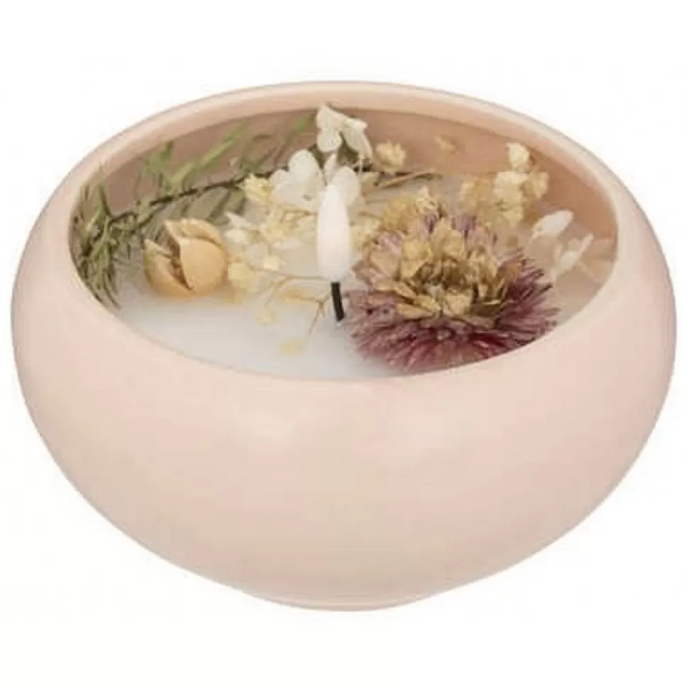 Shop Bougie Ceramique Led Flora Rose Déco-Cado