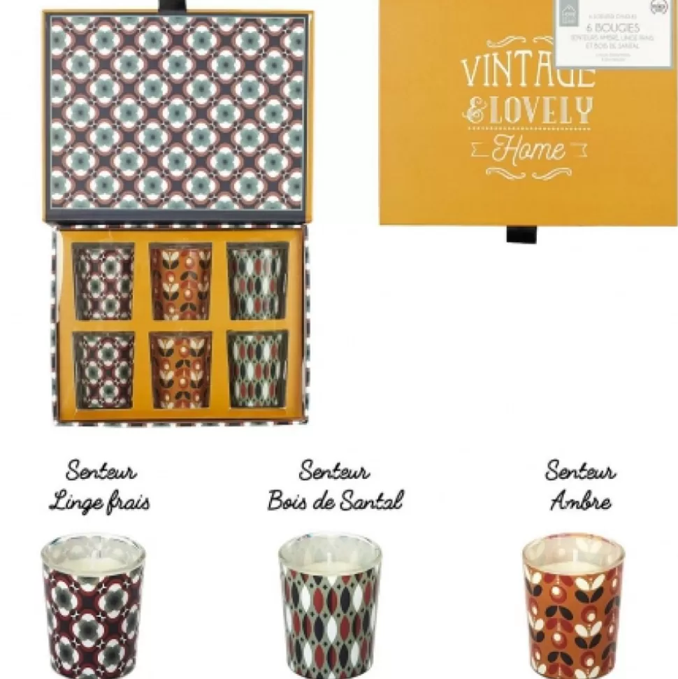Shop Bougie Parfumee X6 Coffret Vintage Déco-Cado