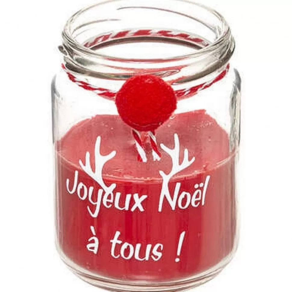 Cheap Bougie Pompon De Noël 120G Rouge Et Blanche Accessoires Et Décorations De Noël