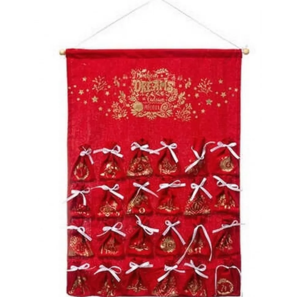 Hot Calendrier De L'Avent Pochon H65Cm Accessoires Et Décorations De Noël