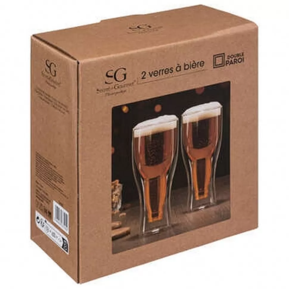 Online Coffret 2 Verres Biere Double Paroie 35 Cl Déco-Cado