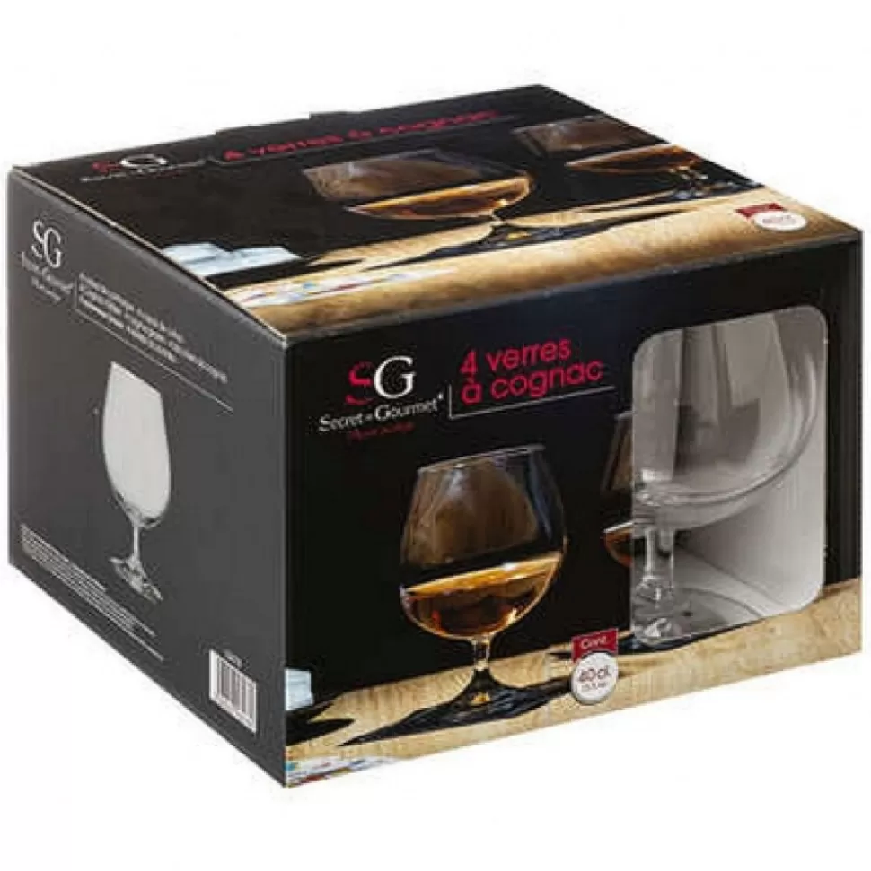 Sale Coffret 4 Verres Cognac 40 Cl Déco-Cado