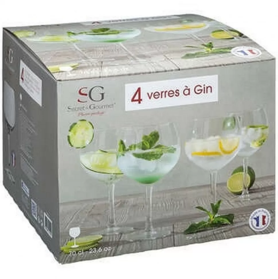 Best Sale Coffret 4 Verres Gin 70Cl Déco-Cado