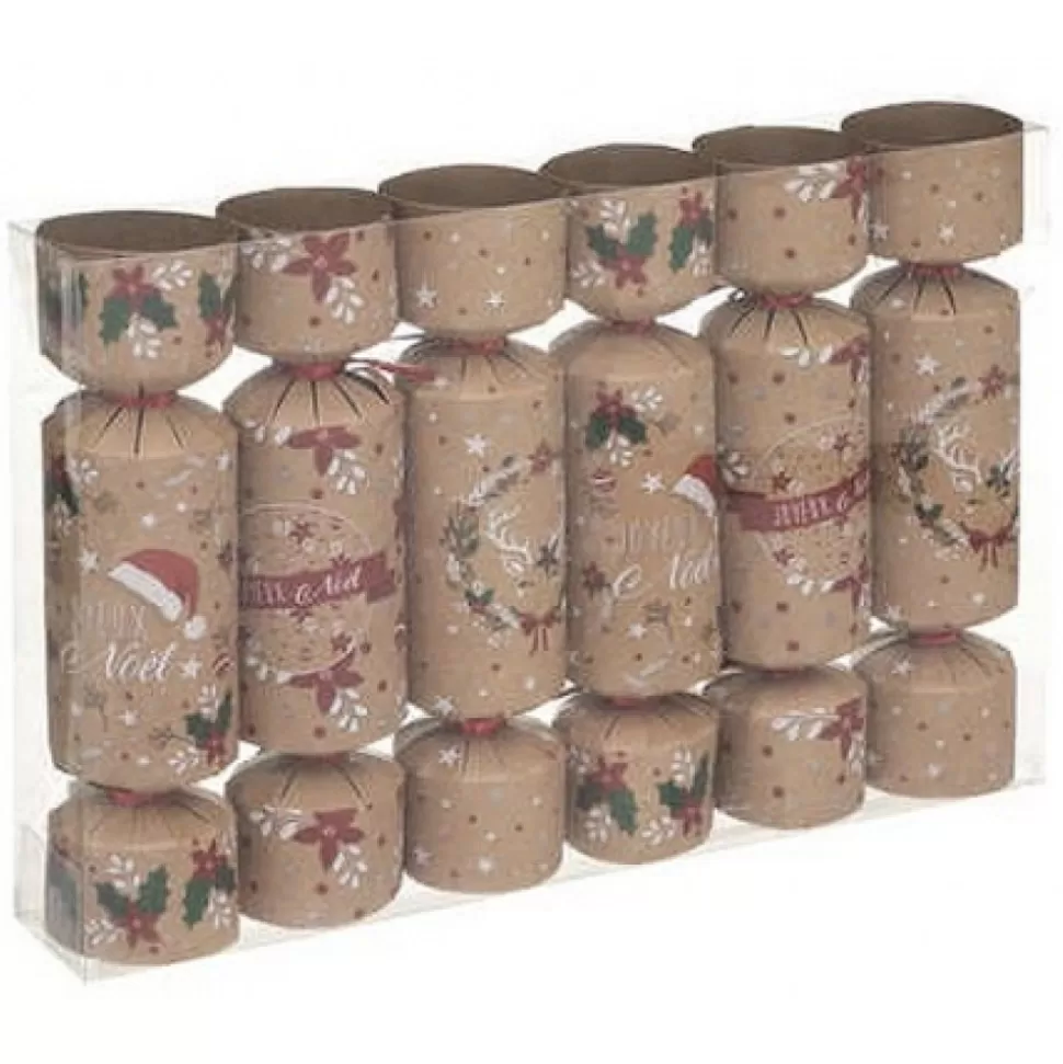 Cheap Coffret 6 Crackers Kraft Couleur Accessoires Et Décorations De Noël