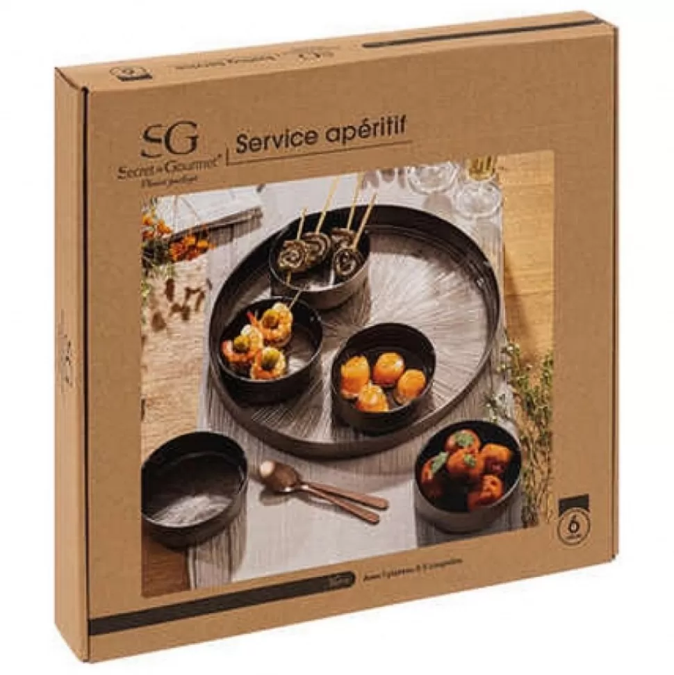 Best Coffret Aperitif Astra Noir 6 Pieces Déco-Cado