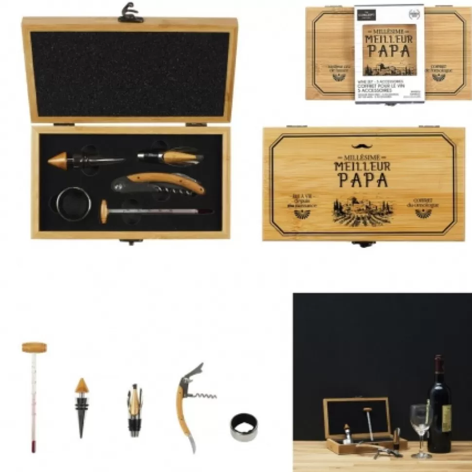 Fashion Coffret Bambou Pour Le Vin Déco-Cado