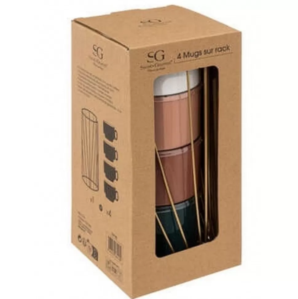 Clearance Coffret Rack 4 Mugs 25 Cl Déco-Cado