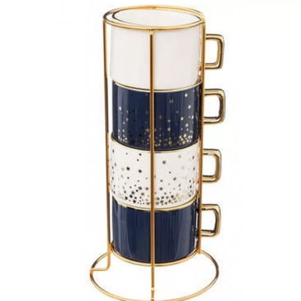 Flash Sale Coffret Rack 4 Mugs Etoiles 17 Cl Déco-Cado