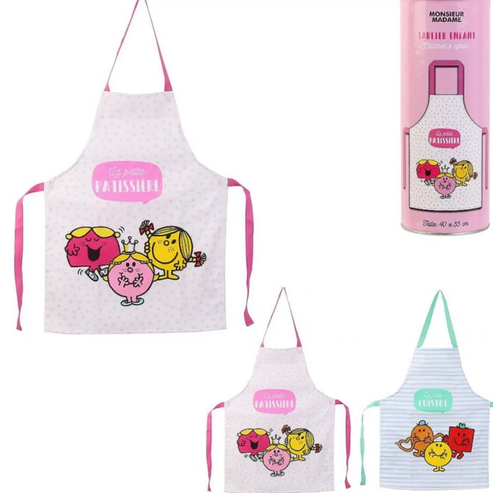 Best Sale Coffret Tablier Enfant Mr Mme 40X55 Cm Monsieur Madame