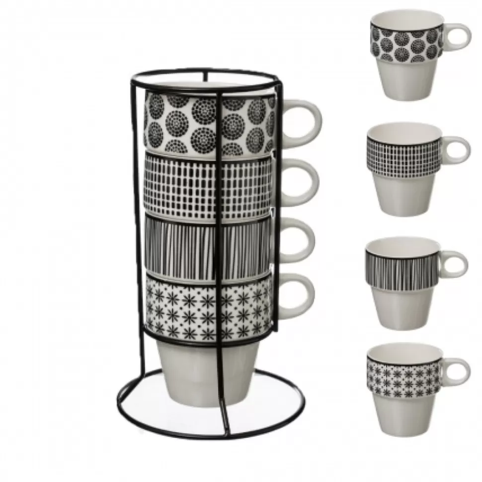 Hot Coffretb De 4 Mugs Sur Rack Bohemia 26 Cl Déco-Cado