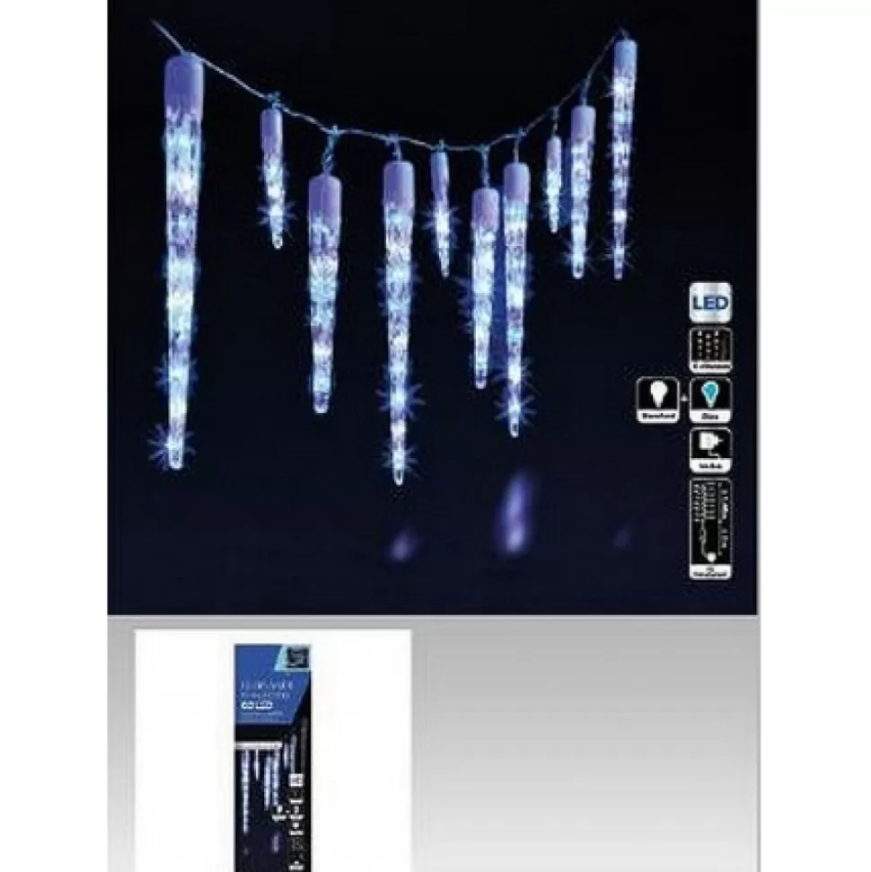 Discount Guirlande Exterieur Et Interieur 10 Glacons 63 Led Accessoires Et Décorations De Noël