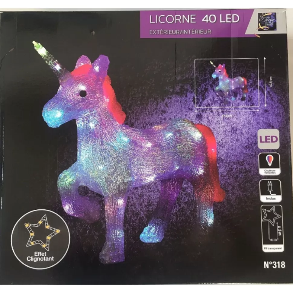 Sale Licorne 40 Led 40 Cm Lumineuse Accessoires Et Décorations De Noël