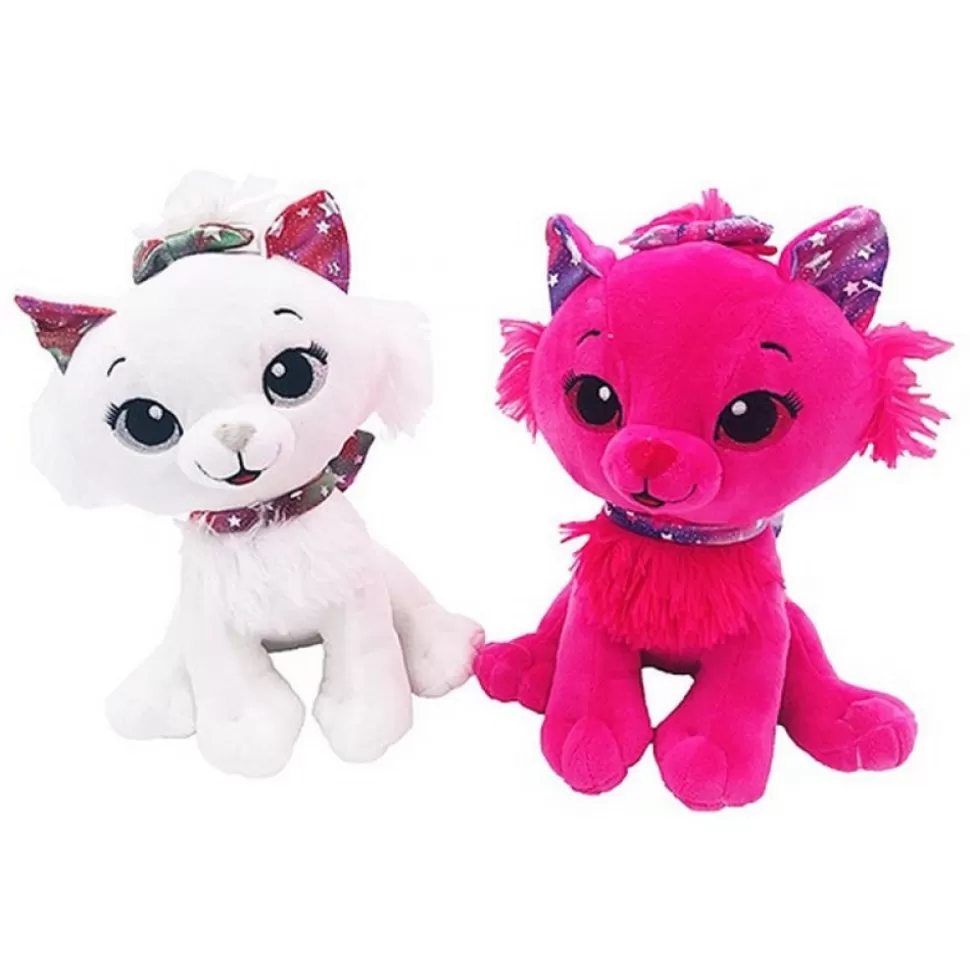 Discount Peluche Chat Avec Collier Noeud Brillant 23 Cm Peluches Traditionnelles