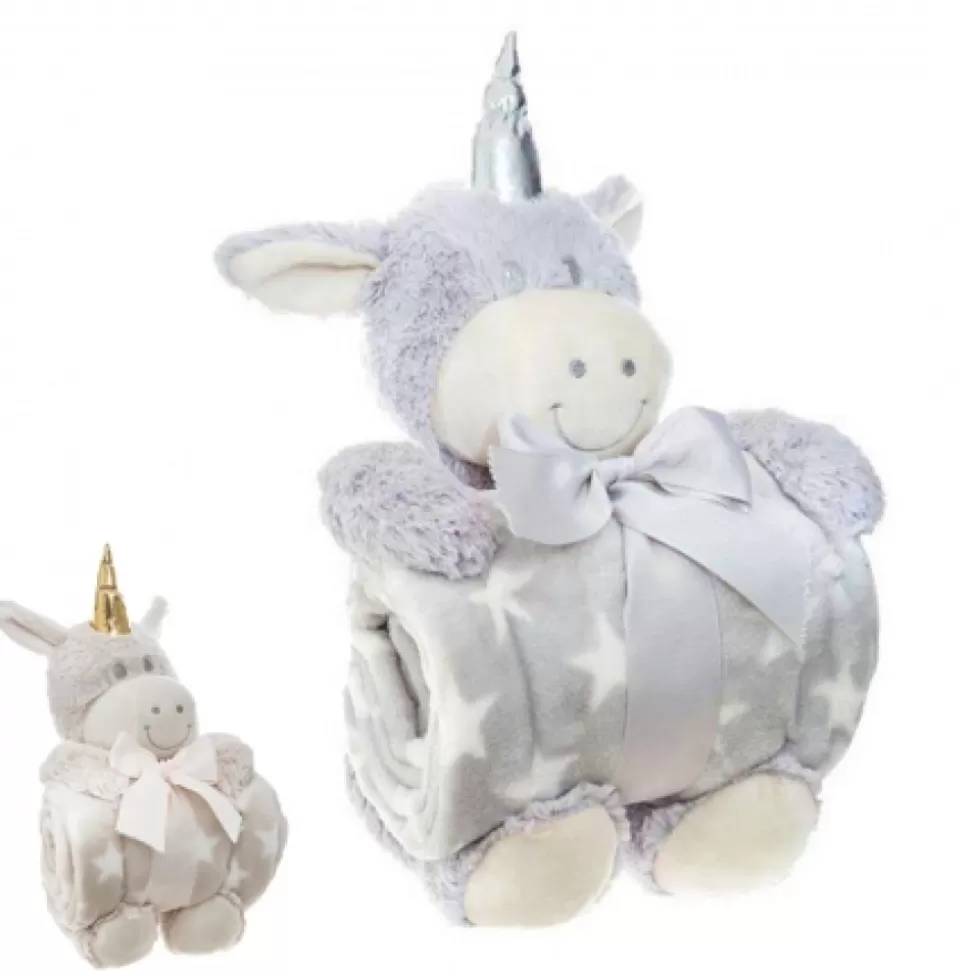 New Peluche Licorne Et Son Plaid Peluches Traditionnelles