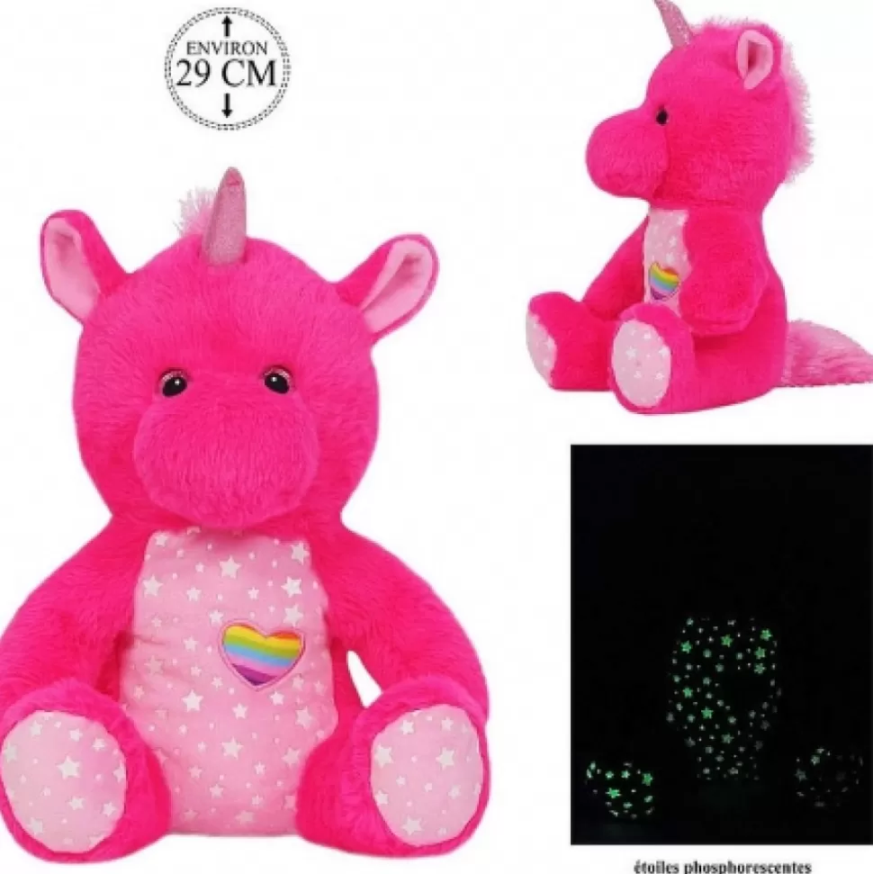 Shop Peluche Licorne Phosphorescente 29 Cm Peluches Traditionnelles