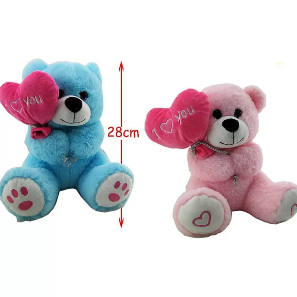 Shop Peluche Ours Ballon Coeur 28 Cm Peluches Traditionnelles