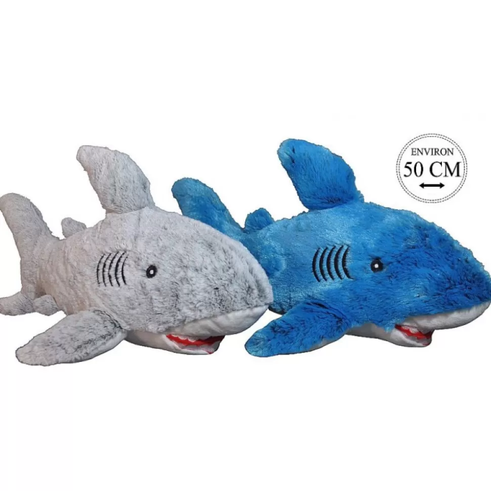 Best Sale Peluche Requin 50 Cm Gris Et Bleu Peluches Traditionnelles