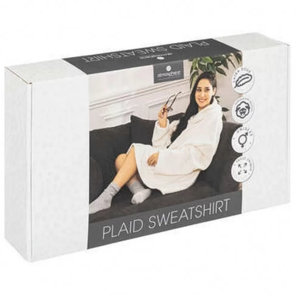 Store Plaid Sweat Bouclette Ivoire Déco-Cado