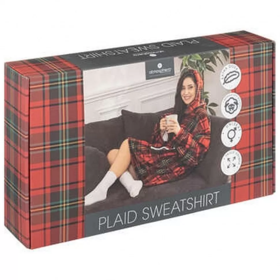 Sale Plaid Sweat Tartan Adulte Rouge Déco-Cado