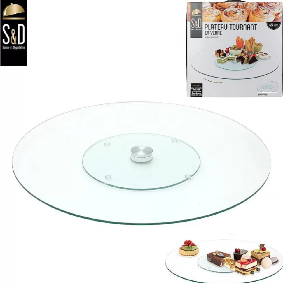 Flash Sale Plateau En Verre Tournant 45 Cm Déco-Cado