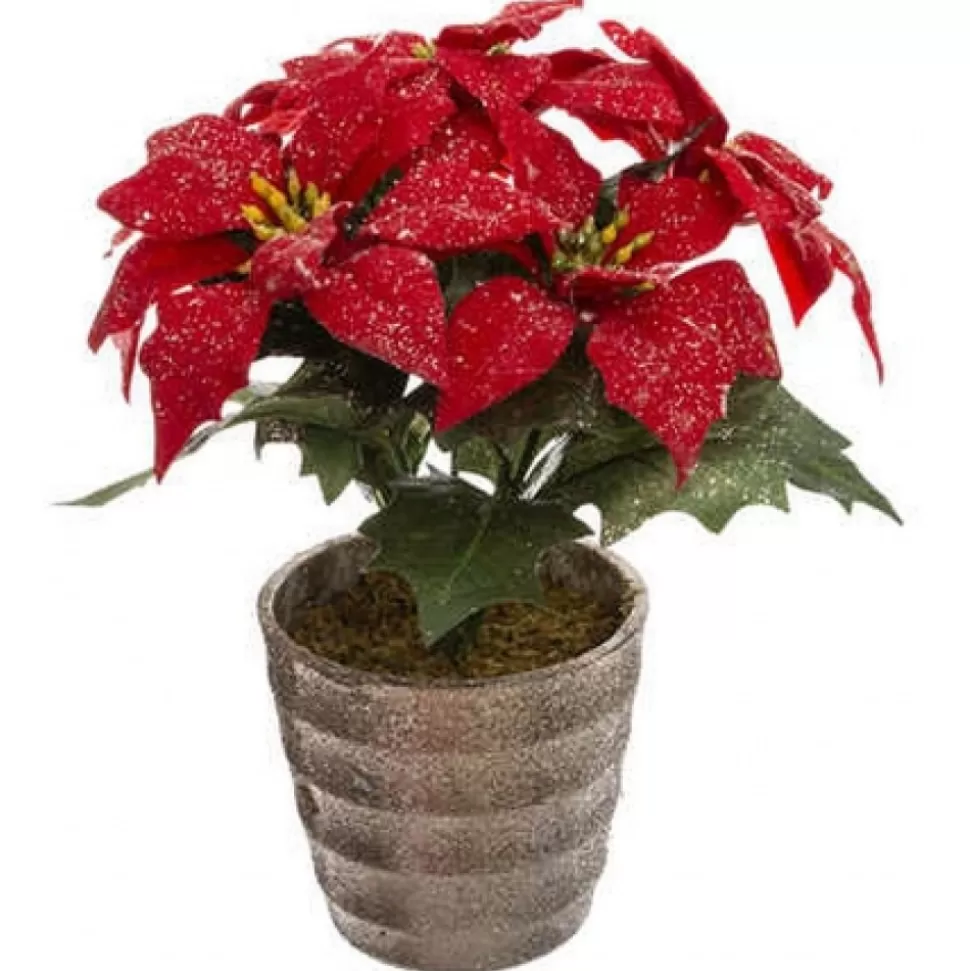 Online Pot Poinsettia Paillette Accessoires Et Décorations De Noël