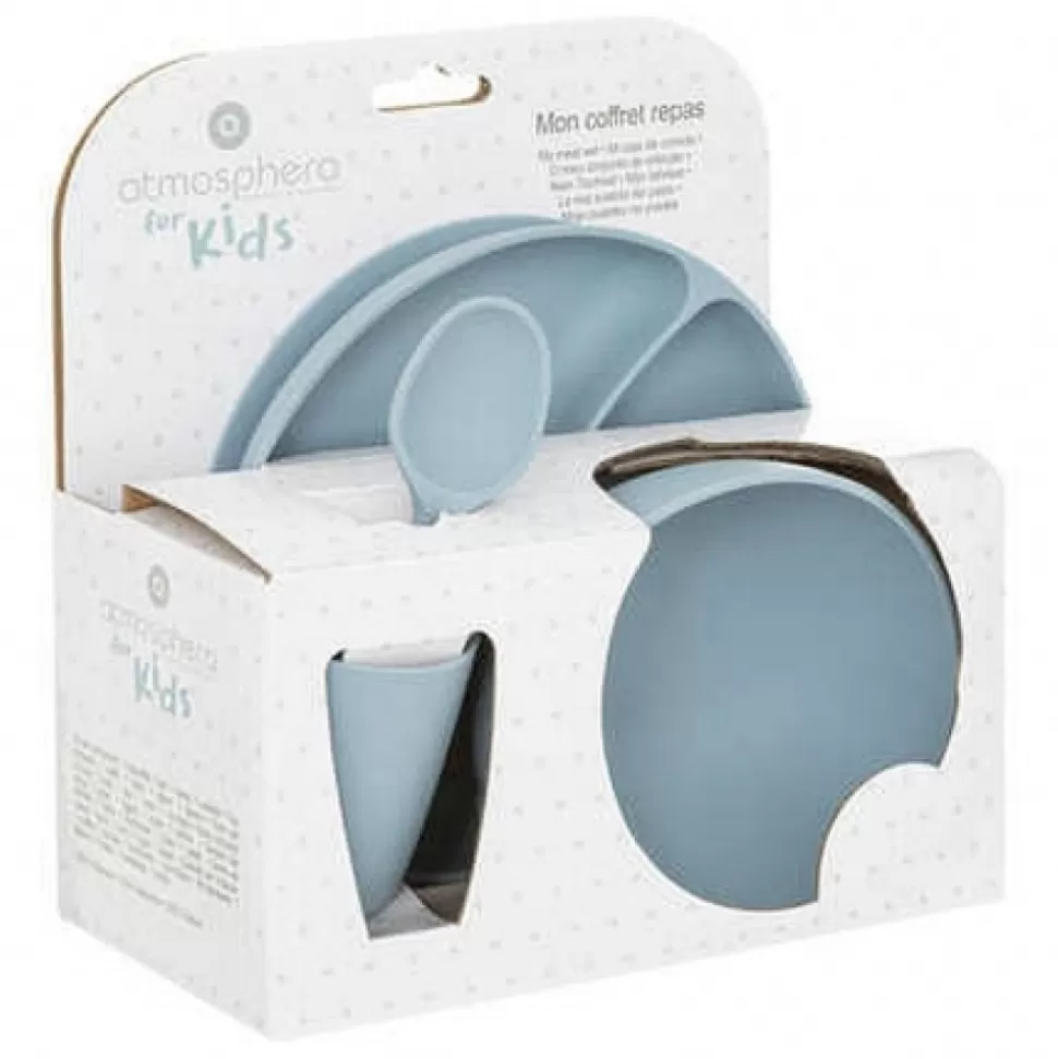 Fashion Set Repas Silicone Bleu Déco-Cado