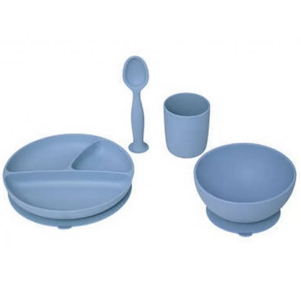 Fashion Set Repas Silicone Bleu Déco-Cado