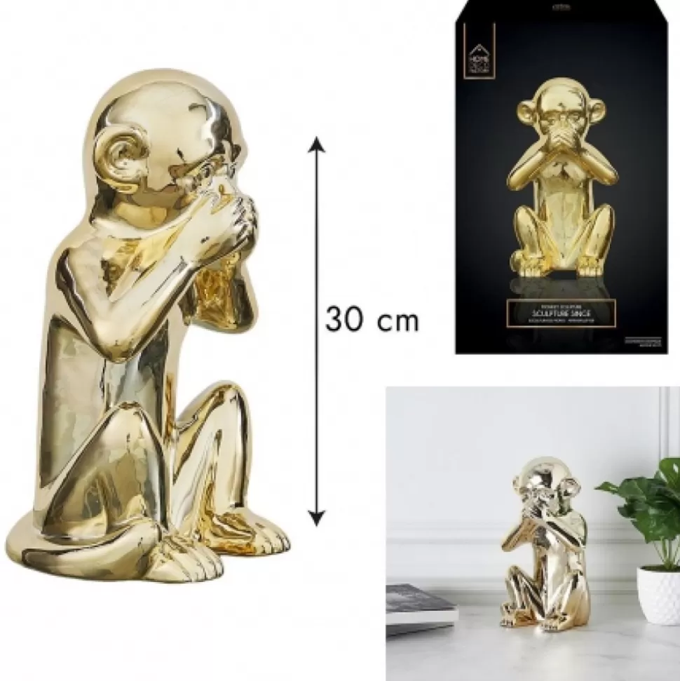 Online Statue Singe Dore 28 Cm Déco-Cado