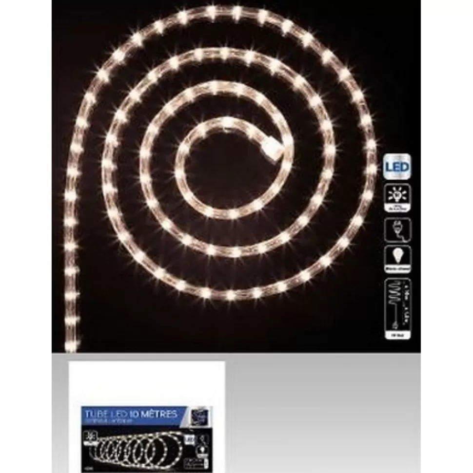 Online Tube Exterieur Et Interieur Led 10 Metres Blanc Chaud Accessoires Et Décorations De Noël