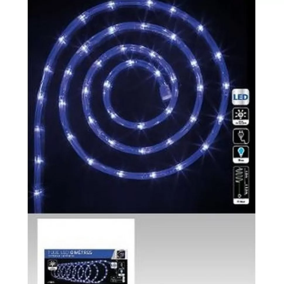 Sale Tube Exterieur Et Interieur Led 6 Metres Bleu Accessoires Et Décorations De Noël