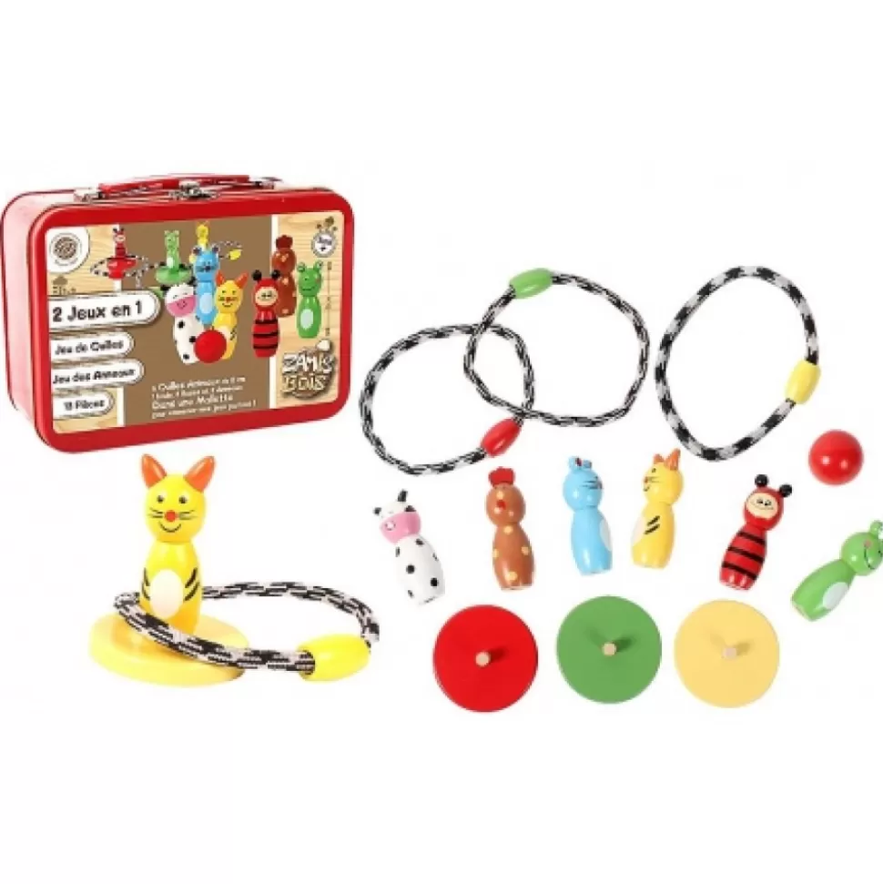 Discount Valisette En Metal Avec Quilles En Bois Jouets Et Jeux En Bois